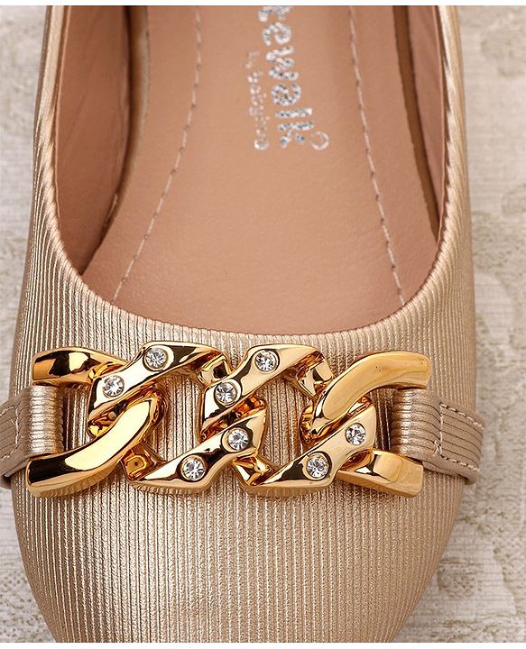 Cute Walk by Babyhug Slip on Bellies With Applique- Golden