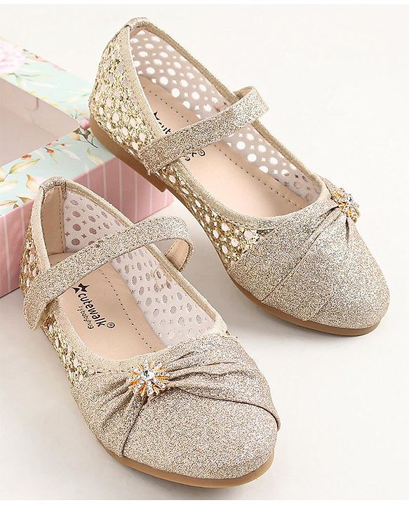 Cute Walk By Babyhug Bellies with Velcro Closure  - Golden
