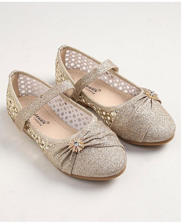 Cute Walk By Babyhug Bellies with Velcro Closure  - Golden