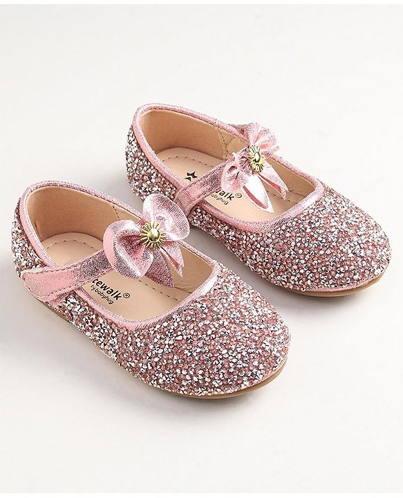 Cute Walk by Babyhug Buckled Closure Bellies With Bow Applique- Pink