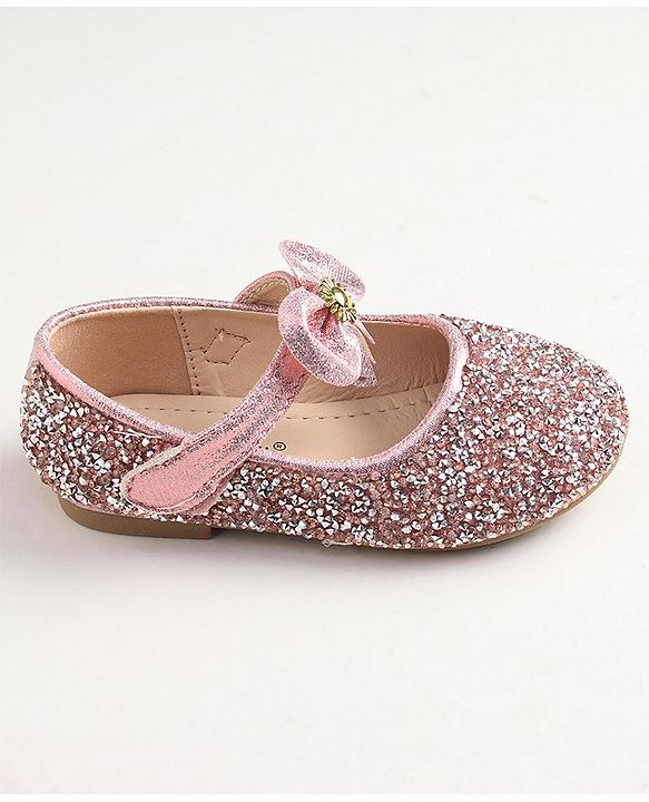 Cute Walk by Babyhug Buckled Closure Bellies With Bow Applique- Pink