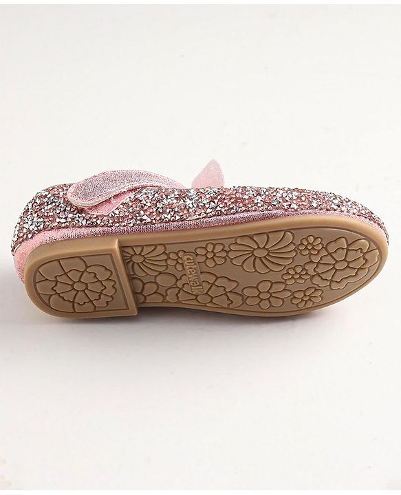 Cute Walk by Babyhug Buckled Closure Bellies With Bow Applique- Pink