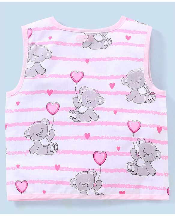 Babyhug 100% Cotton Woven Sleeveless Jhabla Lion Print Pack Of 3 - Multicolor