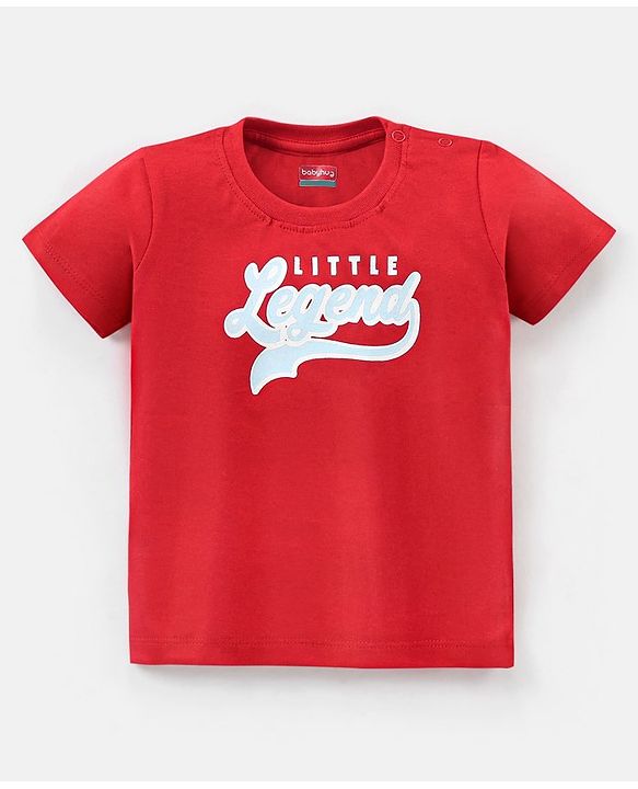 Babyhug Cotton Half Sleeves T-Shirt Text Print- Red