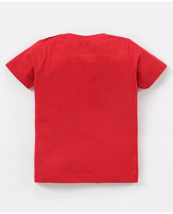 Babyhug Cotton Half Sleeves T-Shirt Text Print- Red