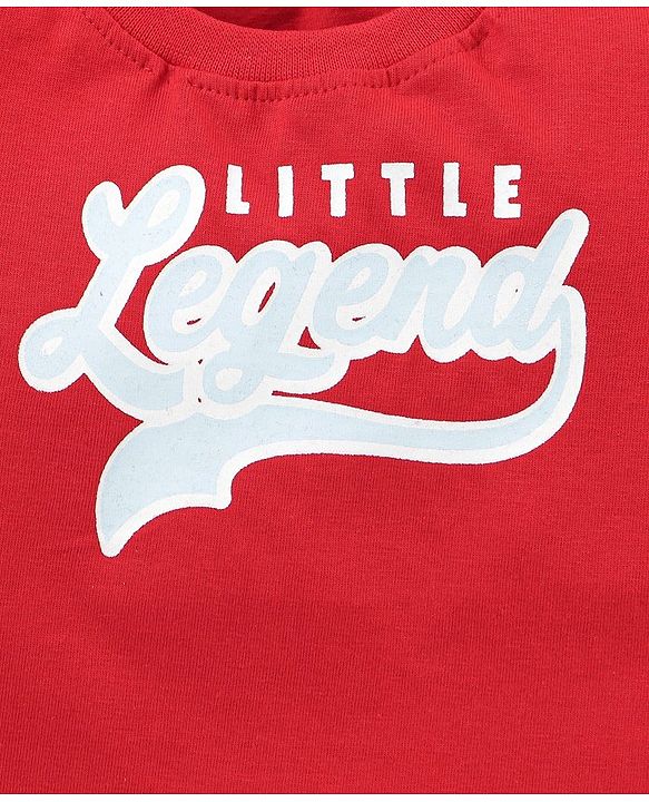 Babyhug Cotton Half Sleeves T-Shirt Text Print- Red