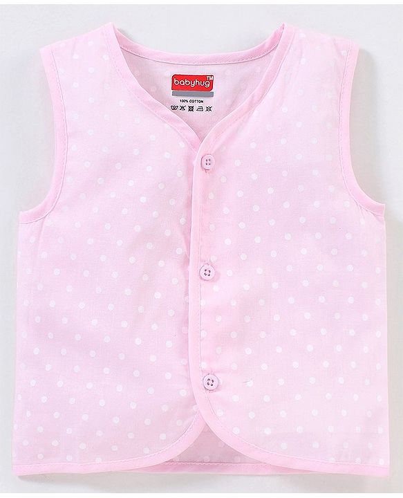 Babyhug 100% Cotton Woven Sleeveless Jhabla Heart Print Pack Of 3 - White & Blue