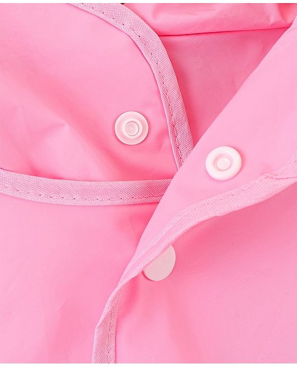 Babyhug Three Forth Sleeves Hooded Raincoat Bunny Print - Pink
