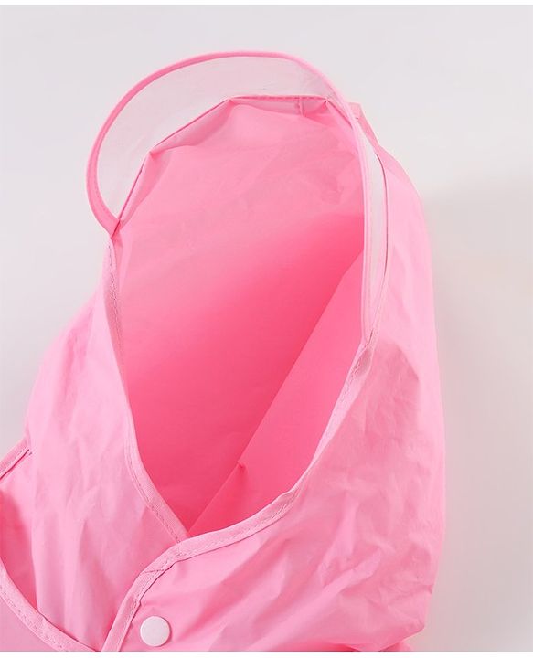 Babyhug Three Forth Sleeves Hooded Raincoat Bunny Print - Pink