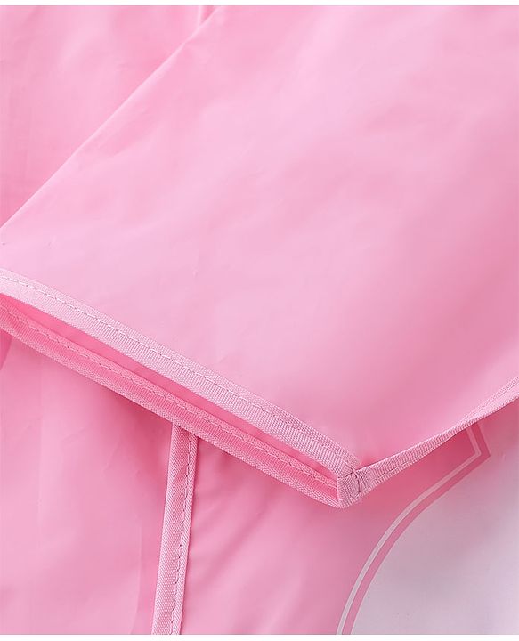 Babyhug Three Forth Sleeves Hooded Raincoat Bunny Print - Pink