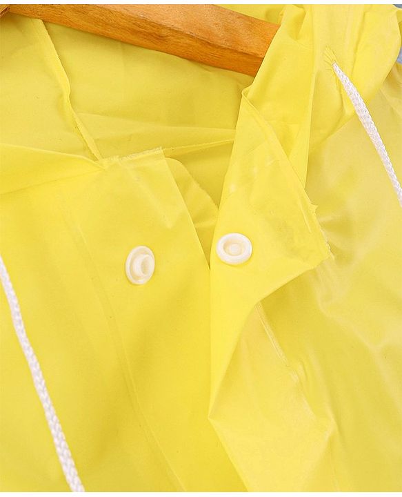 Babyhug Full Sleeves Hooded Raincoat Dino Print - Yellow