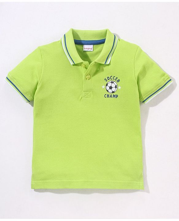 Babyhug Cotton Half Sleeves Football Print T-shirt with Graphics Detailing - Lime Green