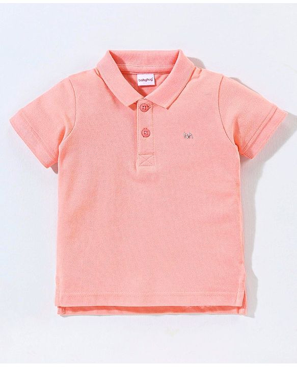 Babyhug Cotton Half Sleeves T-Shirt Solid Colour Pattern - Pink