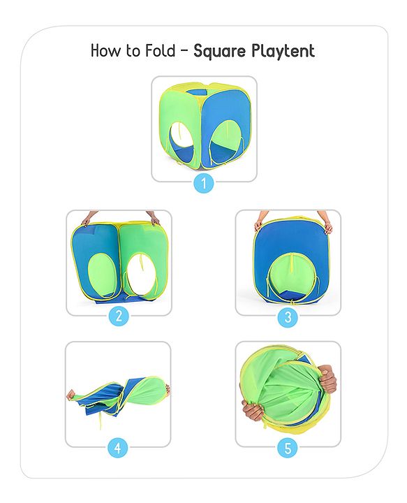 Babyhug My Fun Arcade 4-in-1 Ball Pool Play Tent House - Blue & Green