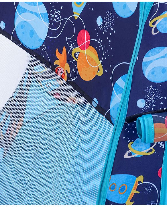Babyhug Foldable Pop-up Play Tent House Space Theme - Blue |  Space-Themed Portable Play Tent | Ignites Imaginative Adventures & Fun | Easy-to-Store & Child-Safe | BIS Certified