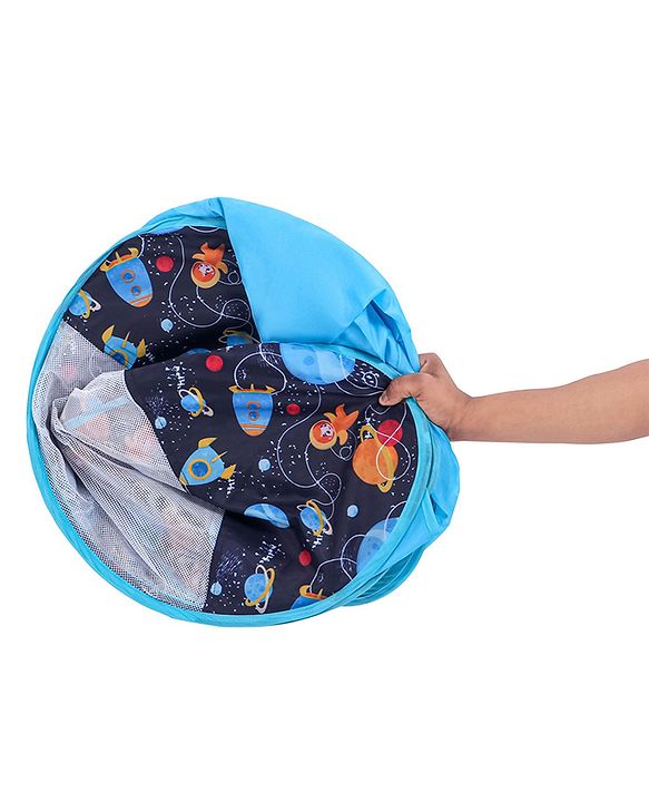 Babyhug Foldable Pop-up Play Tent House Space Theme - Blue |  Space-Themed Portable Play Tent | Ignites Imaginative Adventures & Fun | Easy-to-Store & Child-Safe | BIS Certified