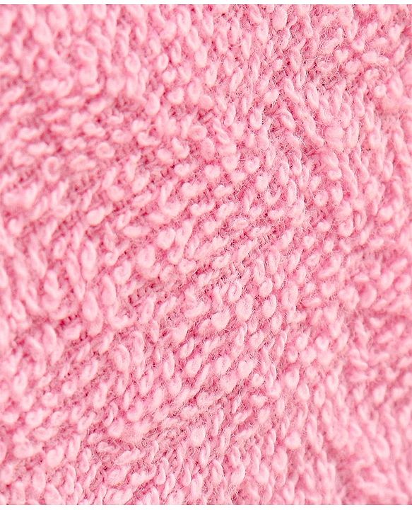 Babyhug Terry Cotton Knit Hooded Towel Bunny Applique - Pink