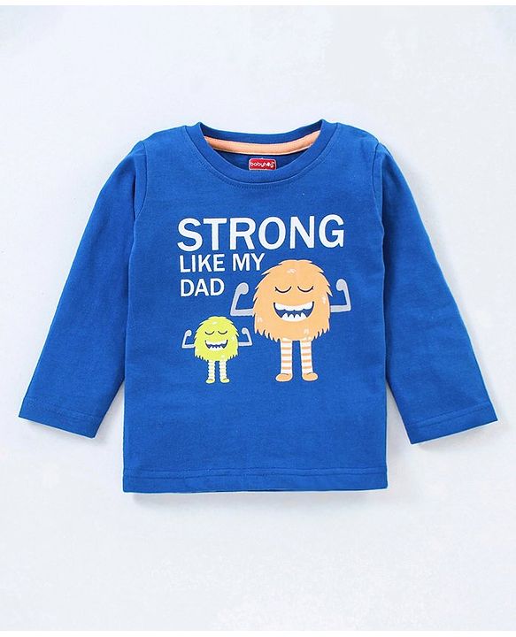 Babyhug Cotton Knit Full Sleeves Night Suit Star Print  - Blue