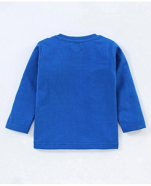 Babyhug Cotton Knit Full Sleeves Night Suit Star Print  - Blue