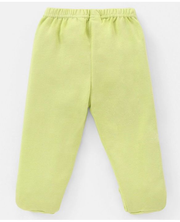 Babyhug Cotton Full Length Bootie Pants Stripes & Fruit Print Pack Of 3- Green & Blue