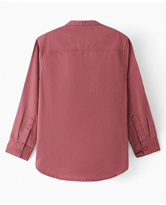 Pine Kids Soft Hand Feel Cotton Twill Full Sleeves Solid Shirt - Pink