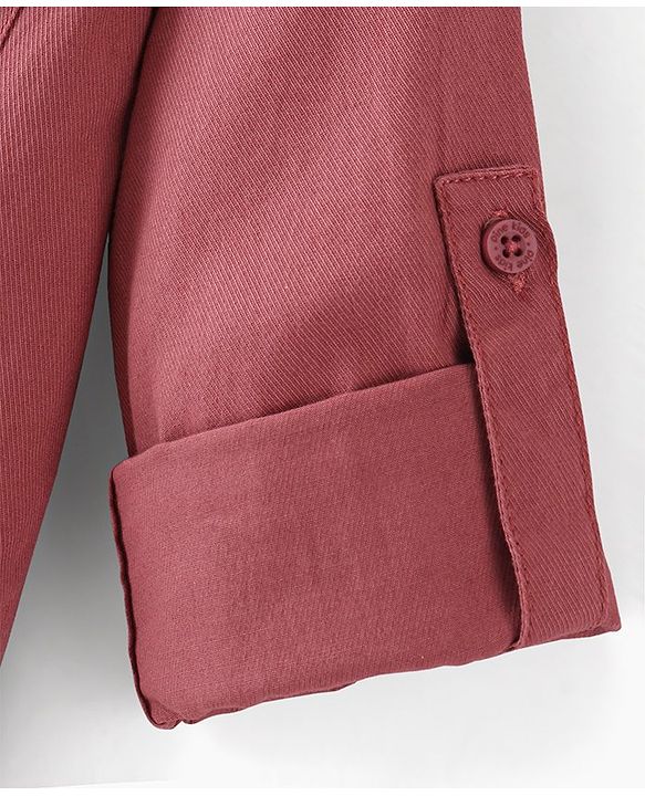 Pine Kids Soft Hand Feel Cotton Twill Full Sleeves Solid Shirt - Pink