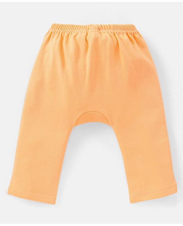 Babyhug Cotton Full Length Diaper Pants Stars & Milk Print Pack Of 3- Orange & Green