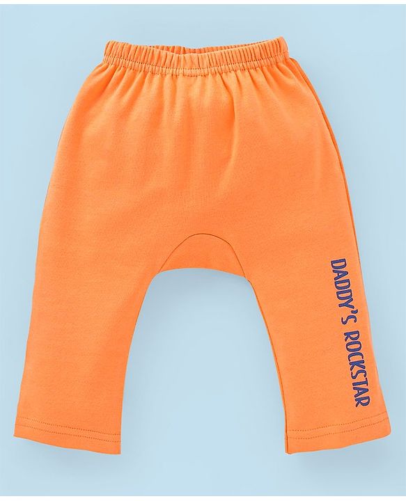 Babyhug Cotton Full Length Dino Print Diaper Leggings Pack Of 3 - Blue White & Orange