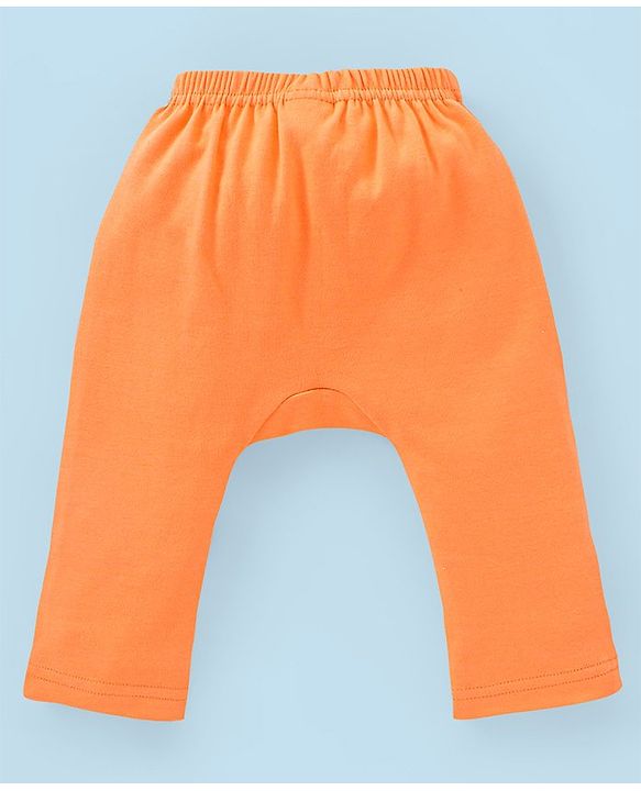 Babyhug Cotton Full Length Dino Print Diaper Leggings Pack Of 3 - Blue White & Orange