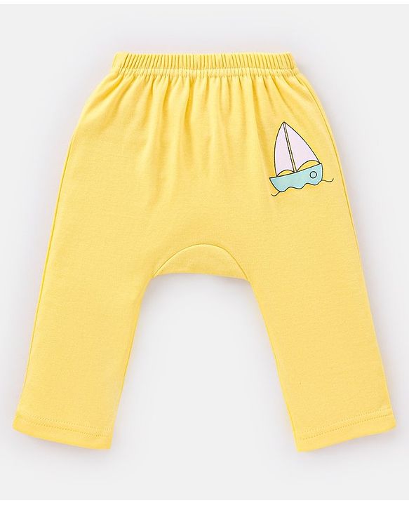 Babyhug Full Length Cotton Diaper Leggings Striped and Candy Print Pack of  3 - Purple Yellow