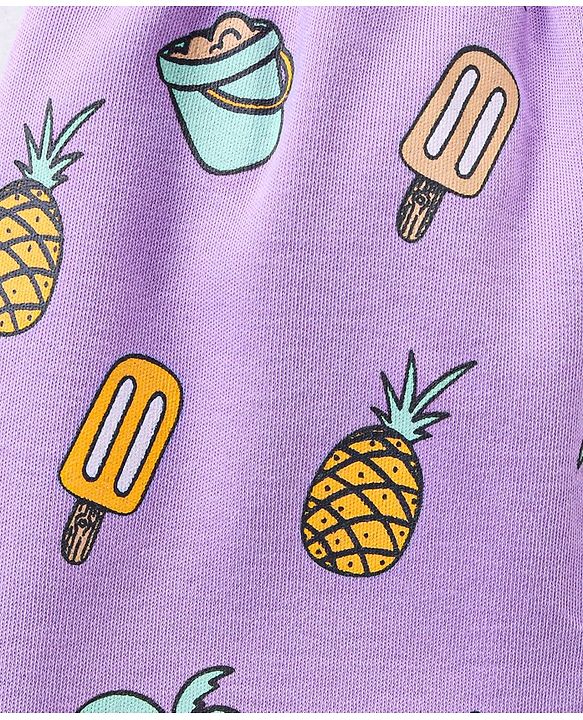 Babyhug Full Length Cotton Diaper Leggings Striped and Candy Print Pack of  3 - Purple Yellow
