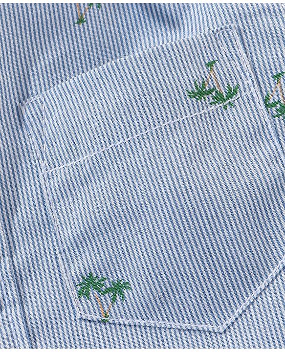 Babyhug Cotton Half Sleeves Palm Tree Printed Shirt - Blue