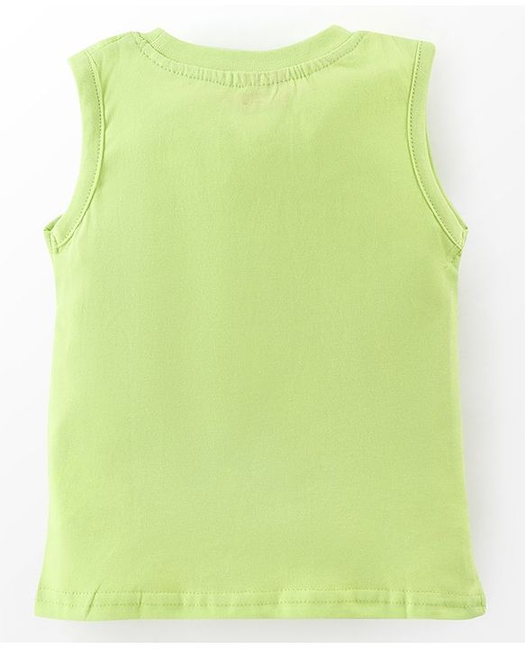 Babyhug 100% Cotton Half Sleeves Leaf Printed Shirt With Solid Inner T-Shirt - White Blue & Green