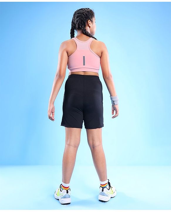 Pine Active Sleeveless Stretchable Sports Bra Solid Colour - Pink
