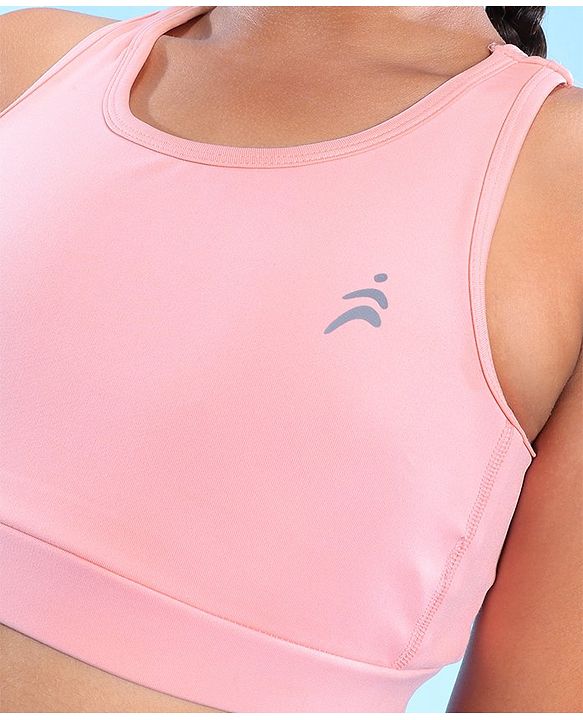 Pine Active Sleeveless Stretchable Sports Bra Solid Colour - Pink