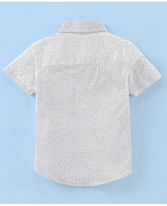 Babyhug 100% Cotton Half Sleeves Shirt Triangles Print - White