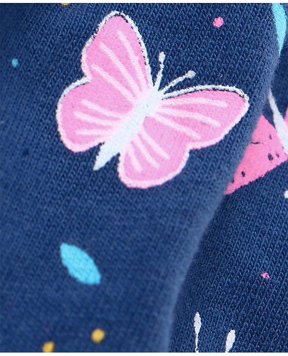 Babyhug Cotton Knit Bloomers Heart & Butterfly Print Pack of 3 - Pink White & Blue