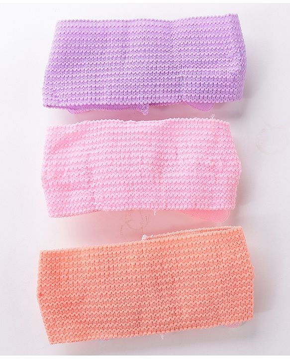 Babyhug Free Size Headbands with Bow Applique Pack of 3 - Multicolour