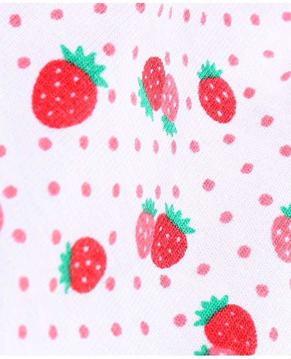 Babyhug Cotton Knit Bloomers Polka Dots & Strawberry Print Pack of 3 - Pink White & Red