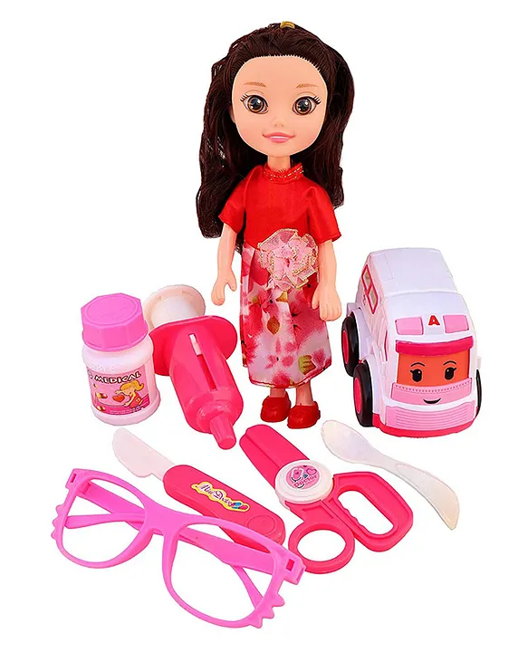 Toyshine Realistic Looking Baby Doll with Ambulance and Other Accessories Multicolor info