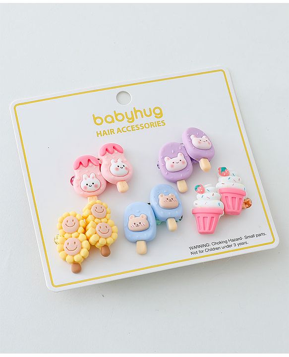 Babyhug Free Size Hair Rubber Bands Ice Cream Design Pack of 10- Multicolor