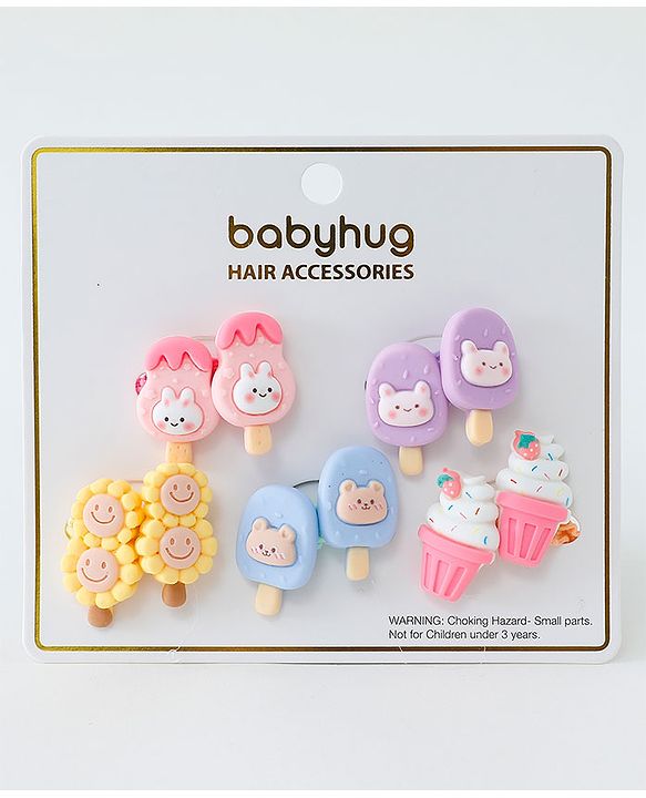 Babyhug Free Size Hair Rubber Bands Ice Cream Design Pack of 10- Multicolor
