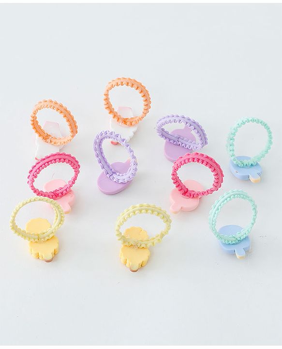 Babyhug Free Size Hair Rubber Bands Ice Cream Design Pack of 10- Multicolor