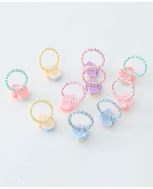 Babyhug Free Size Hair Rubber Bands Cupcake Design Pack of 10- Multicolor