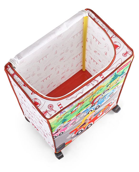Babyhug Multi Utility Square Laundry Bag With Wheels Musical Theme - Blue