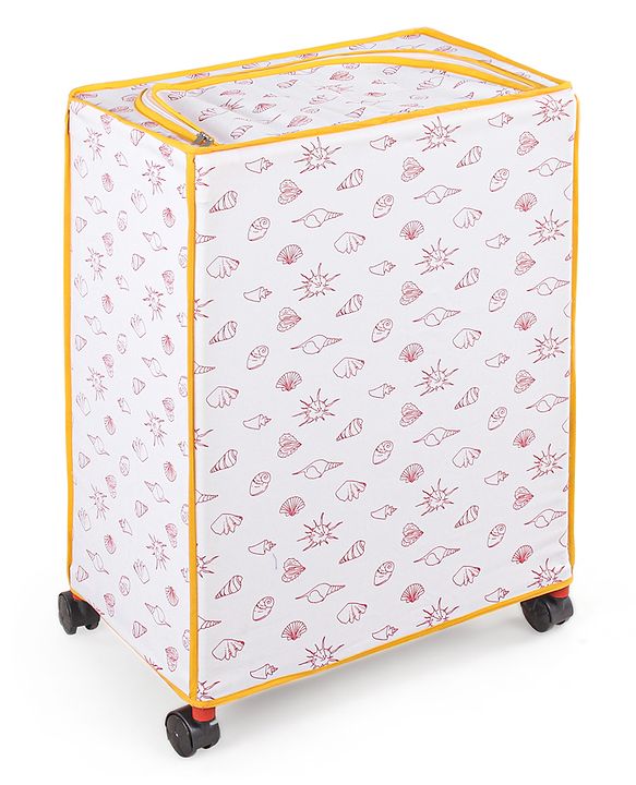 Babyhug Multi Utility Square Laundry Bag With Wheels Beach Theme - Yellow