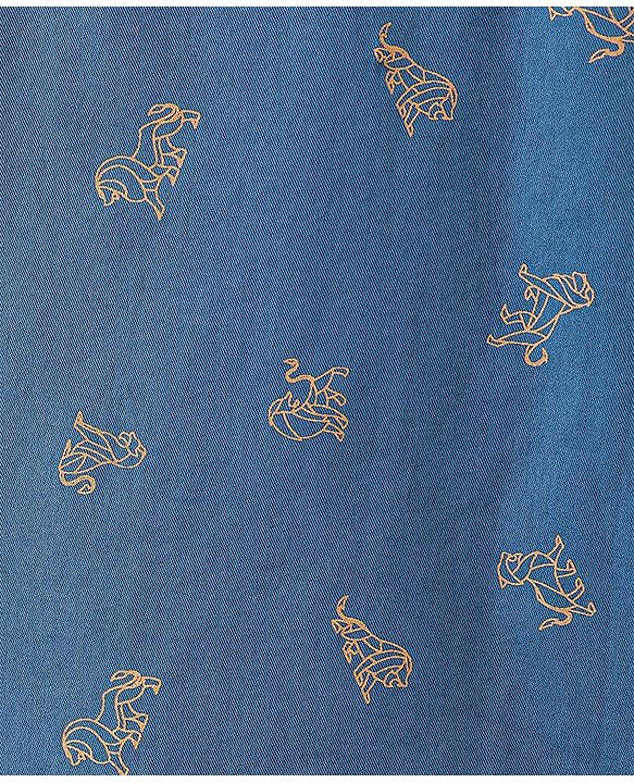 Pine Kids Full Sleeves Shirts Lion Print - Navy Blue