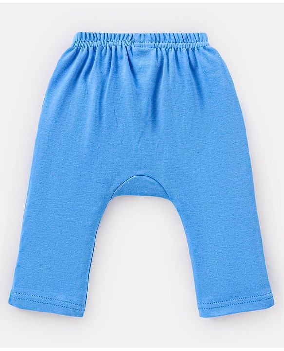 Babyhug Cotton Knit Full Length Diaper Leggings Striped Pack of 3 - Blue
