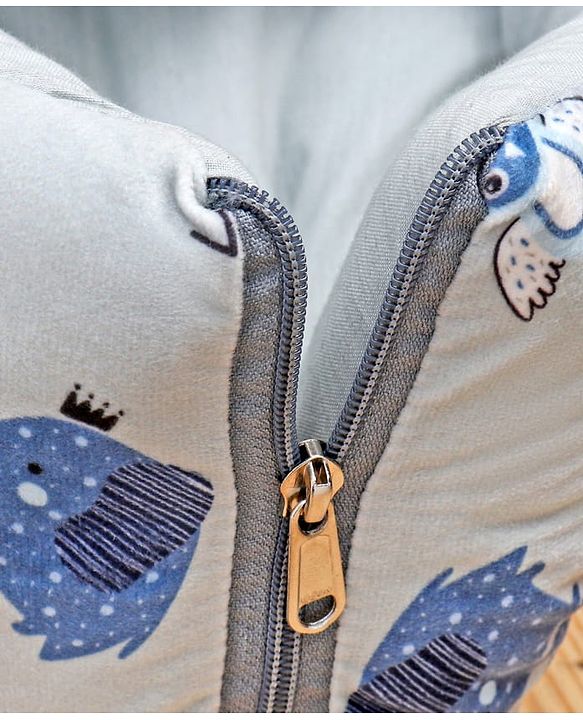 Babyhug Velour Sleeping Bag Animal Faces Print - Multicolor