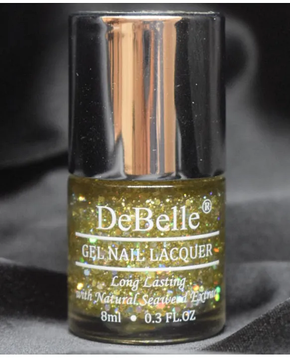 DeBelle Gel Nail Lacquer Galaxia Transparent with different size Holo  Glitter - 8 ml [+info]